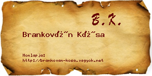 Brankován Kósa névjegykártya